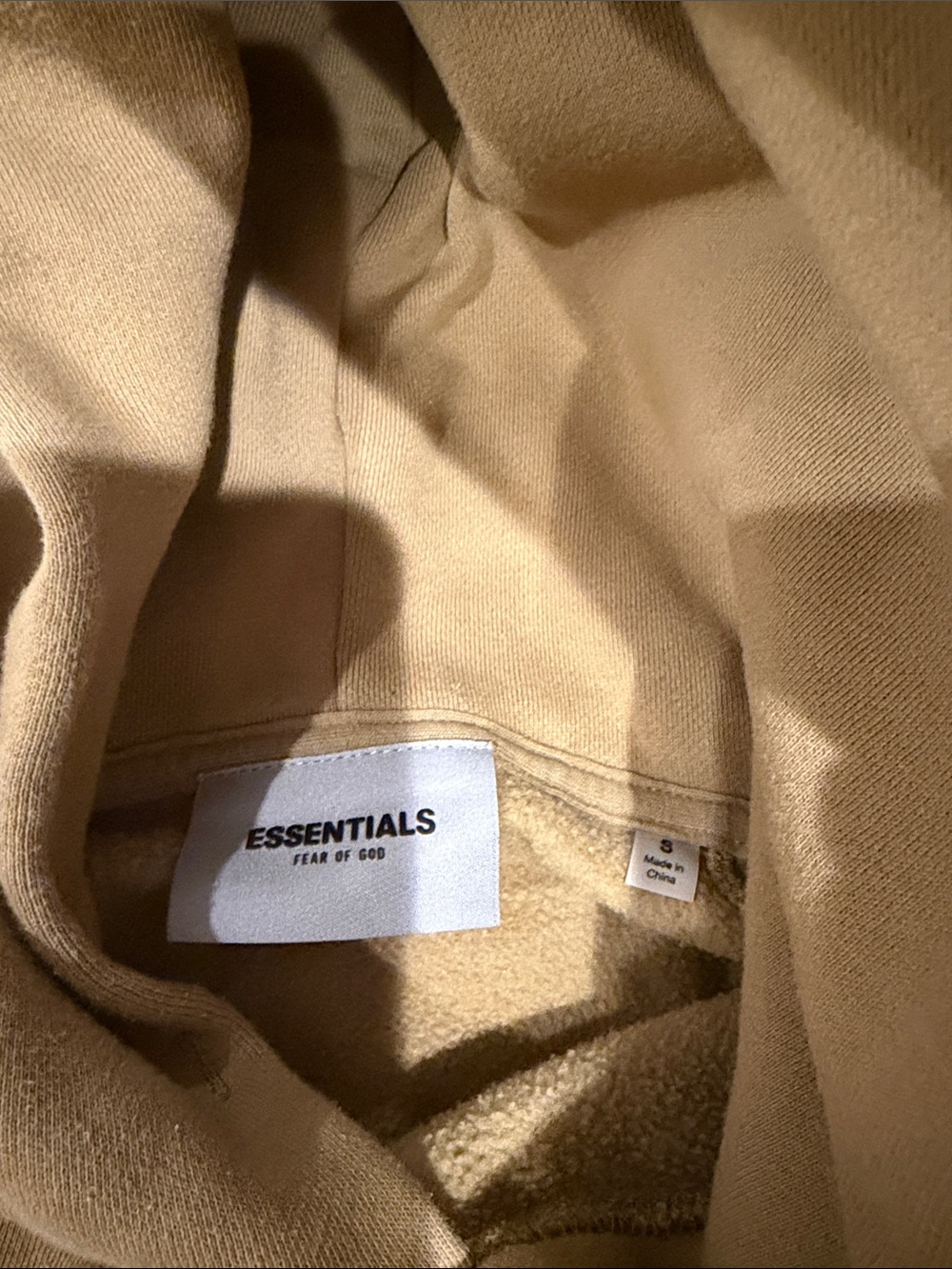 Fear of God ESSENTIALS Men's Crewneck Hoodie in Tan - Picture 2 of 3
